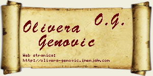Olivera Genović vizit kartica